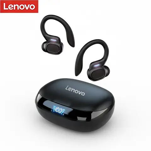 Lenovo Sports Wireless Headphones BT 5.3 over Ear Ture Buds with Earhooks Waterproof Sports Earphones Running in-Ear Headset