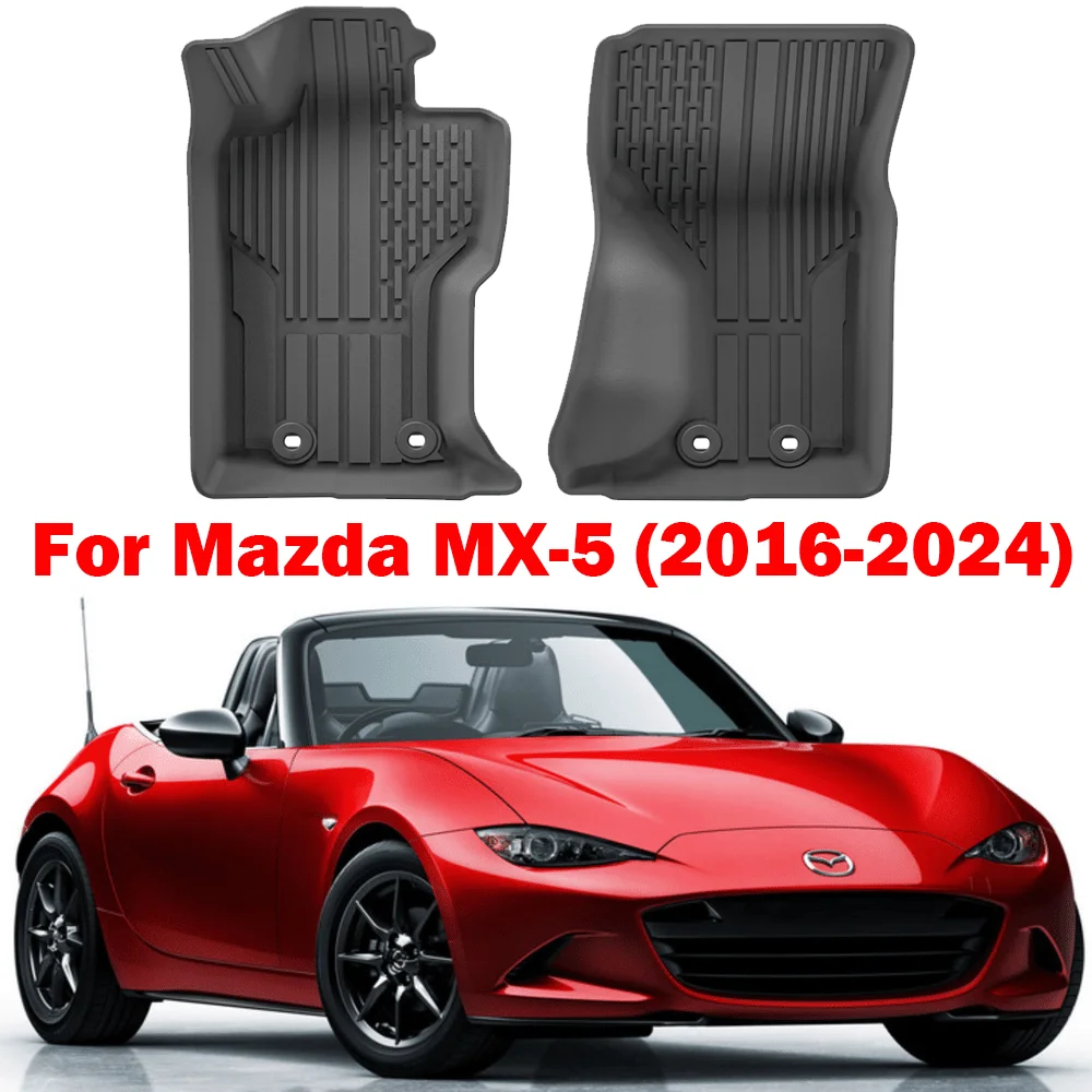 

LHD for Mazda MX-5 Miata MX5 MX 5 Mazda Roadster 2016 -2024 TPE 3D Car Floor Mats Fiat 124 Spider 2017-2018 1st Row Black