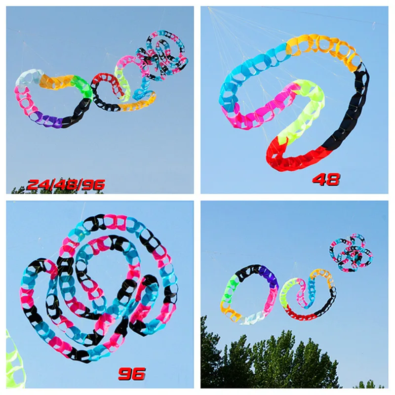 จัดส่งฟรี 3d kite 96 วงกลมหลุมจี้ kite windsocks soft kite ของเล่นเป่าลมลมขนาดใหญ่ kite พวงมาลัย kite ของเล่น