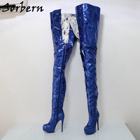 Sorbern Custom Wide Thigh High Boots Women Long Platform High Heel Shoes Ladies Unisex 85Cm Inside 125Cm Outside Cosplay Boot