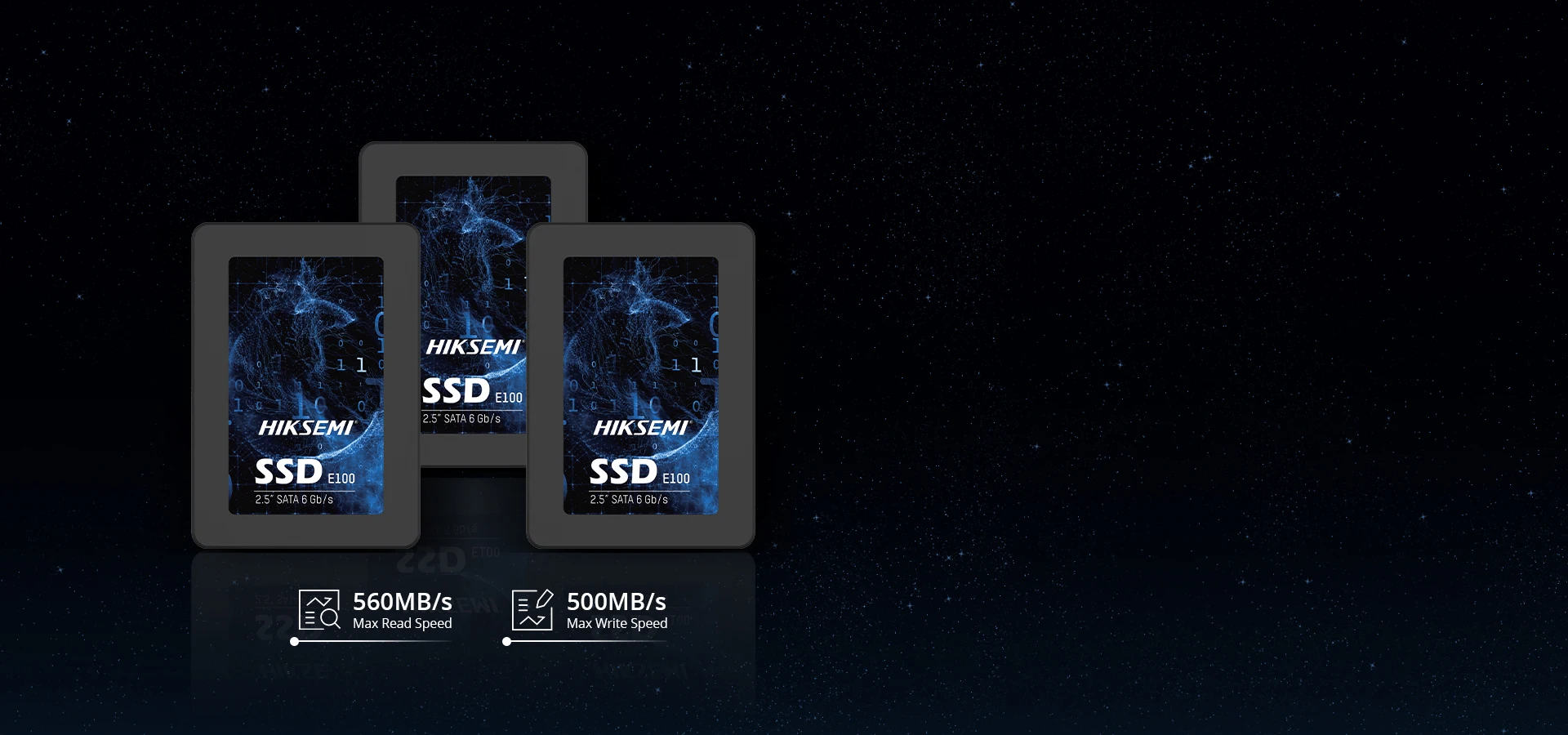 HIKSTORAGE E100 Series SATA SSD with 3D NAND Technology, Up to 560MB/s High-Speed Reading & Writing, Compatible with PC/Laptops