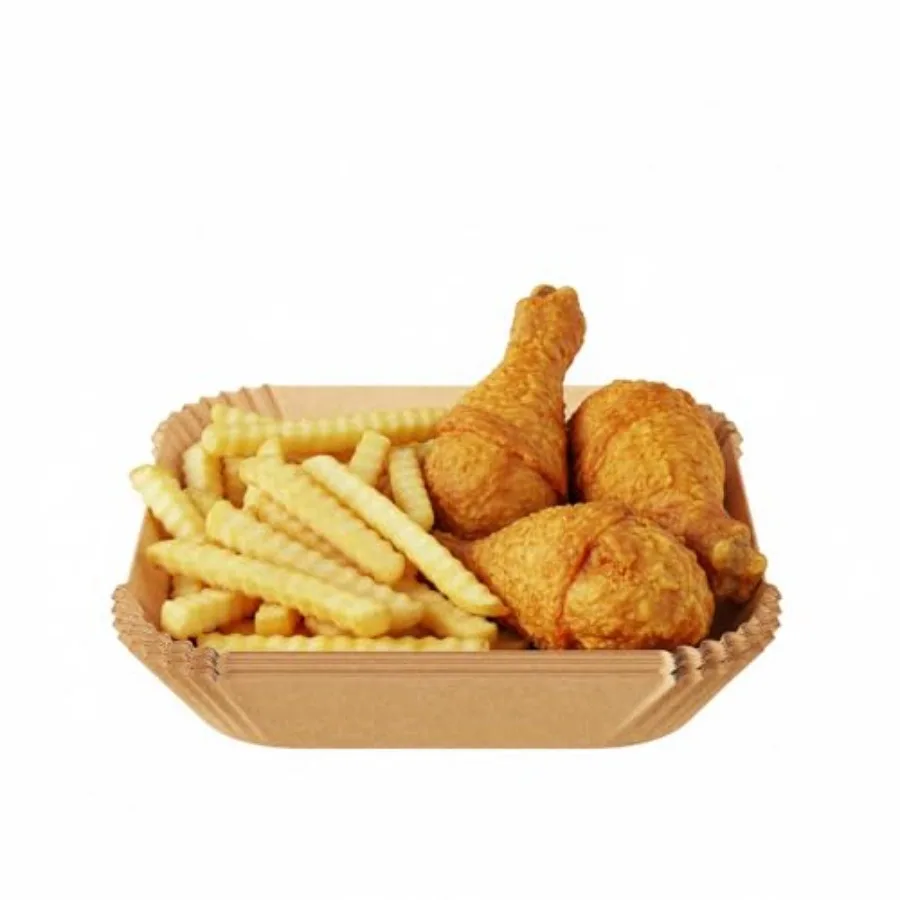 Air Fryer Paper Liners, 100PCS Square Parchment Paper, Air Fryer Disposable Paper Liner, 8 Inch Non-Stick and Oil-proof Air Fry