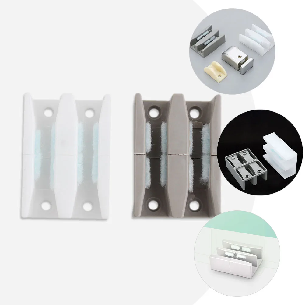 

10pcs Glass Sliding Door Guides Plastic Door Bottom Track For Shower Rooms Durable Stable Easy Install Antislip Design