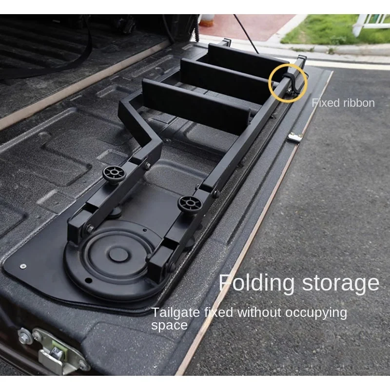 Imagem -04 - Universal Bagageira Escada Giratória Adequado para Caminhão Porta Traseira do Carro Porta Traseira Escada Dobrável Escada Auxiliar 126cm