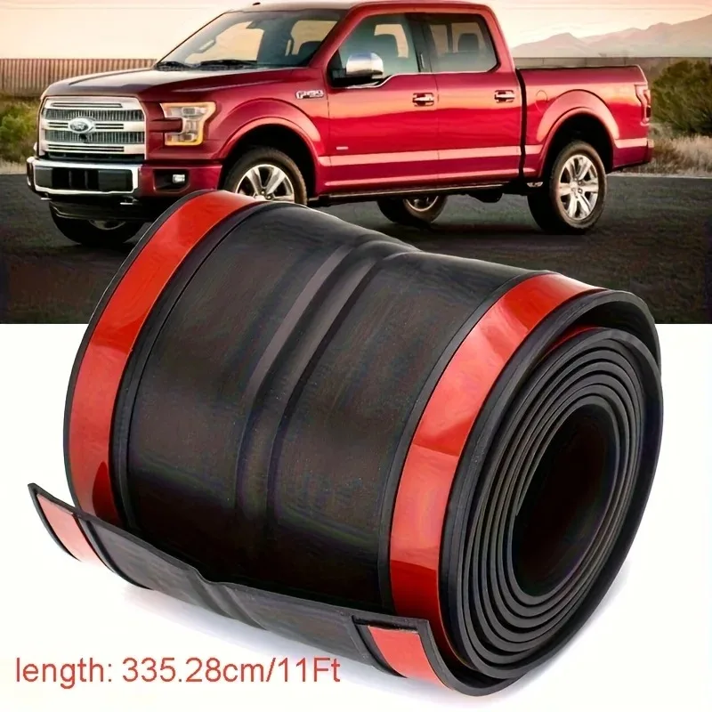 

11FT All-Weather Truck Tailgate Seal Strip - Universal Heavy-Duty Black Rubber Weatherproofing for Gaps, Protects Against Dust