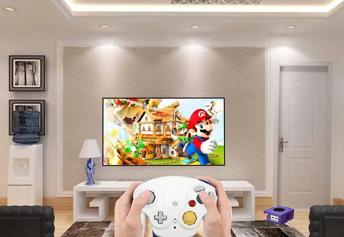 وحدة تحكم مكعب الألعاب اللاسلكية NGC GC، 5 ألوان 2.4G لوحة ألعاب كلاسيكية لاسلكية مع محول استقبال لـ Wii Game Cube NGC GC