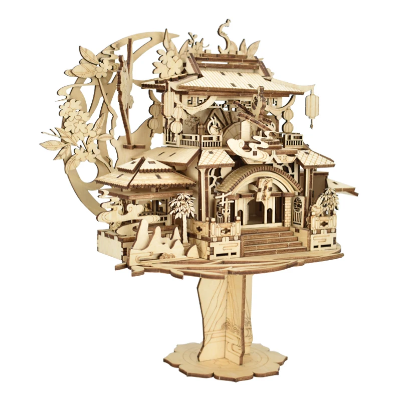 激安セール！月宮殿 組み立て式古代建築 3D木製パズル