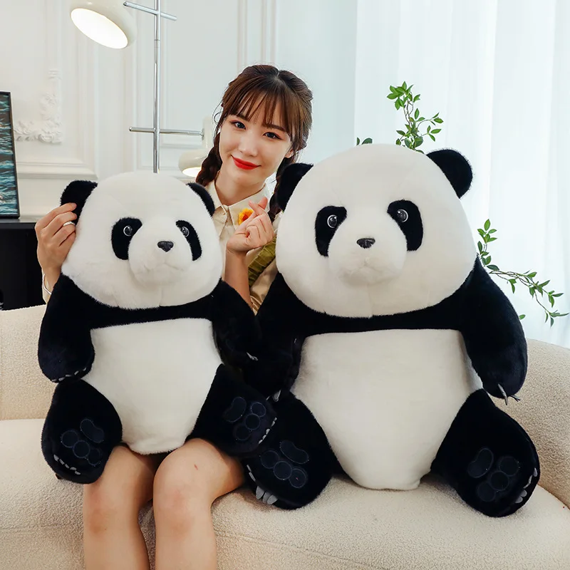 Real Life Lovely Giant Panda Plush Toy Simulated Precious Animals Pandas Doll Soft Pillow Toys for Children Kids Birthday Gifts