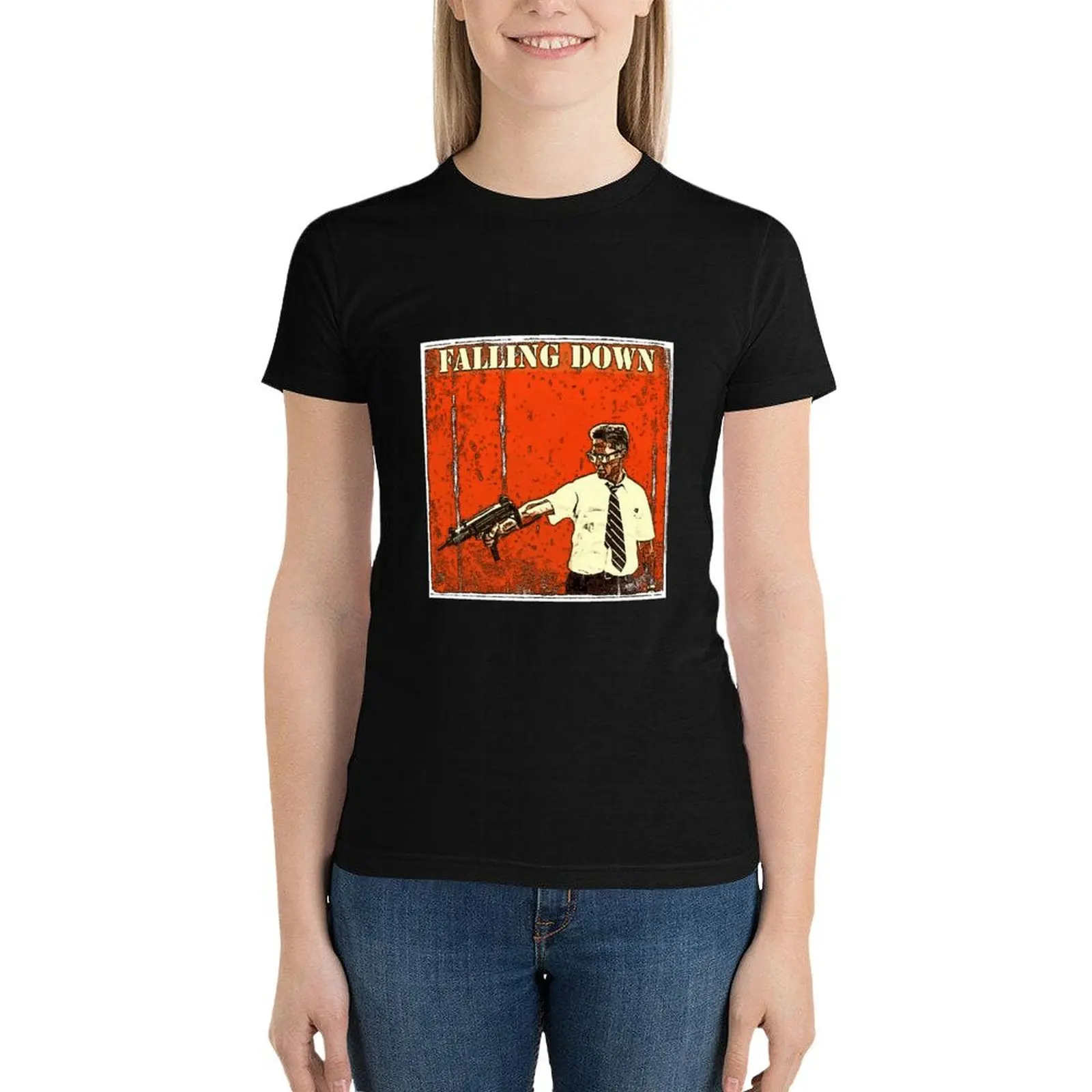 Falling down movie T-Shirt Short sleeve tee summer tops plus size tops tshirts for Women