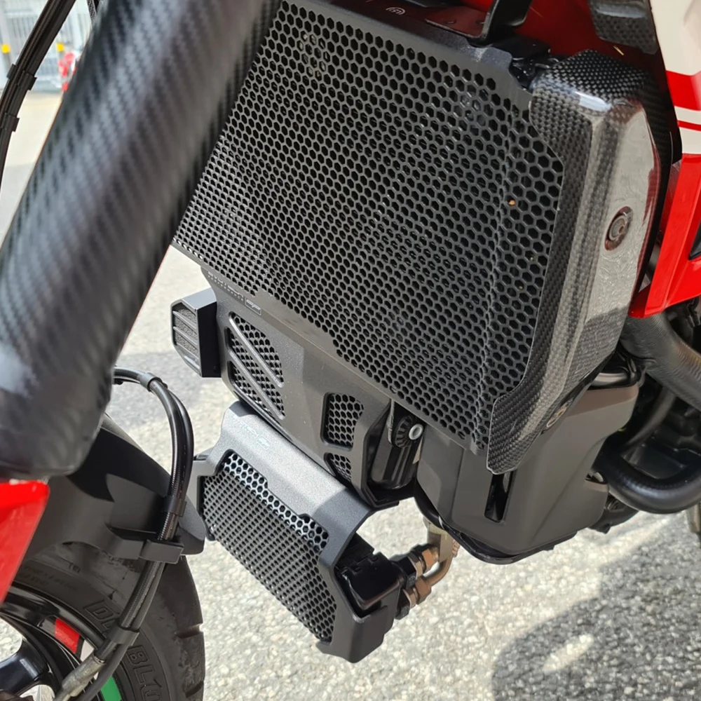 Motorrad Zubehör Kühler Ölkühler Motor Schutzfolie Grille Grill Abdeckung Für Ducati Hypermotard 950 RVE SP 2020 2021