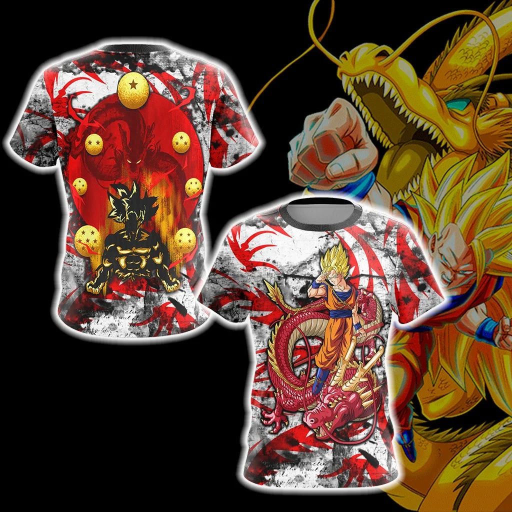 

New Summer Japanese Anime Dragon Ball Vegeta Goku 3D Quick-Drying T-Shirt, Plus Size for Men and Women, Children's Top