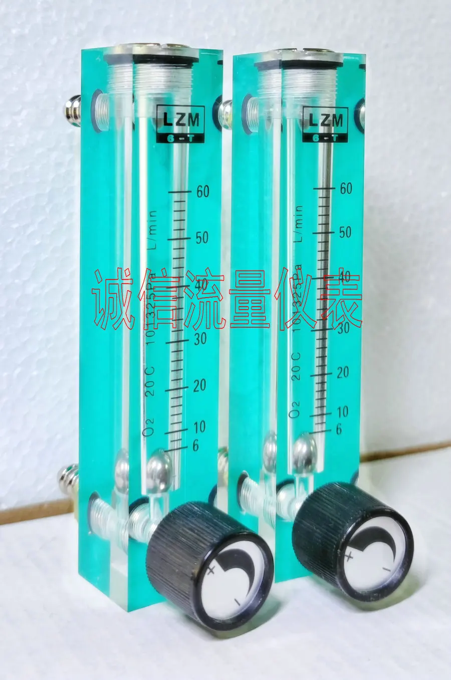 1-5 2-10 2-15 2-20 2-25 2-30 3-35 4-40 6-60 LPM LZM-6T Oxygen Flowmeter Rotameter Panel Install With Valve