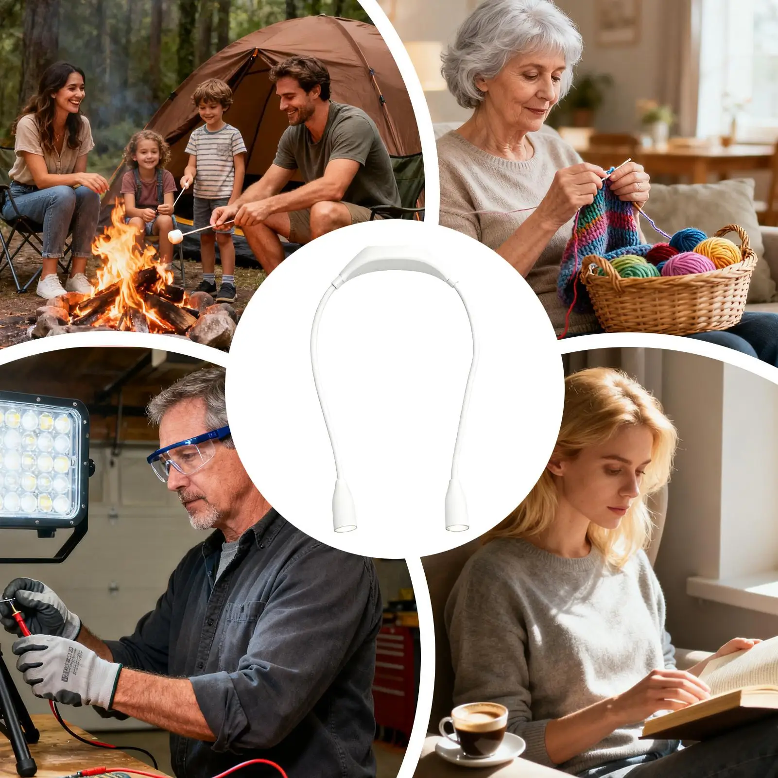 

Светильник для книг на шею, 9 яркостей, регулируемая яркость, питание от батареи, светильник для шеи для вязания, вязания крючком, рукоделия, шитья, чтения