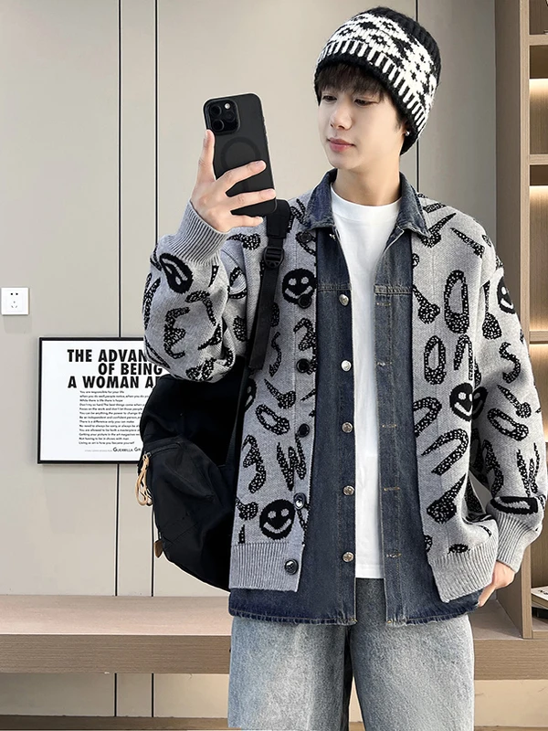 

New Men's Casual Faionable Collared Jaet Warm Sli Autumn Winter Outerwear Versatile Comfortable Polyester Blend