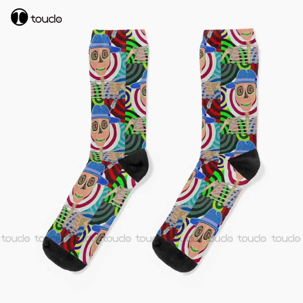Bones Socks Halloween Women Crew Socks 360° Digital Print Custom Gift Christmas New Year Gift Creative Funny Socks Halloween New