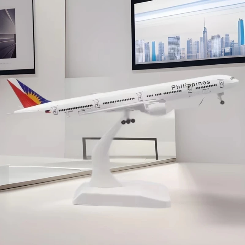 لعبة طائرة معدنية بمقياس 20 سم B777 الفلبين نموذج طائرة الخطوط الجوية دييكاست نموذج طائرة الطيران