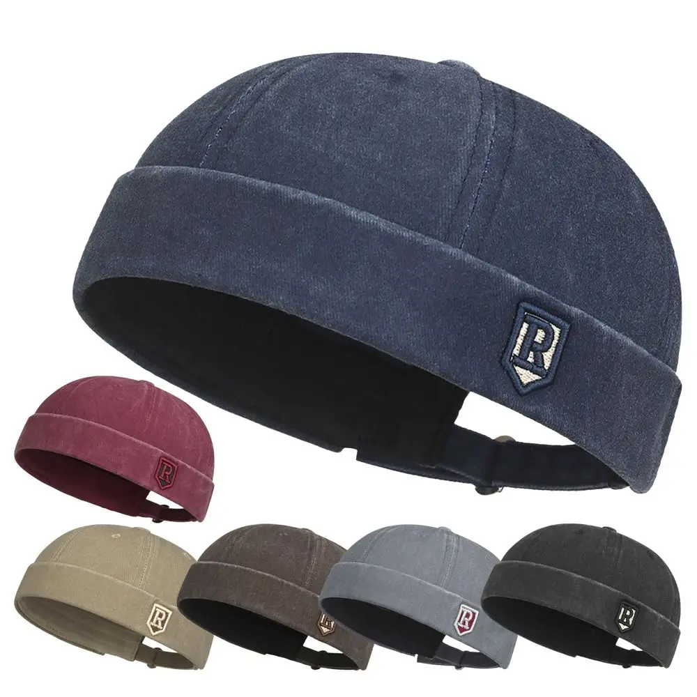 Casual Brimless Hip Hop Hat Adjustable Multicolor Men Skullcap Cotton Docker Cap Unisex