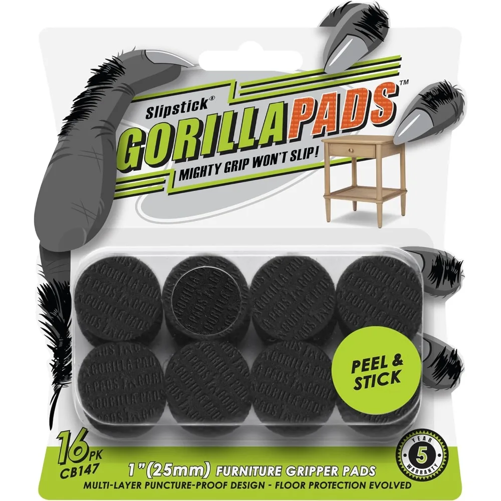 

147 Non Slip Furniture Pads/Gripper Feet (Set of 16) Self Adhesive Rubber Floor Protectors, 1 inch Round