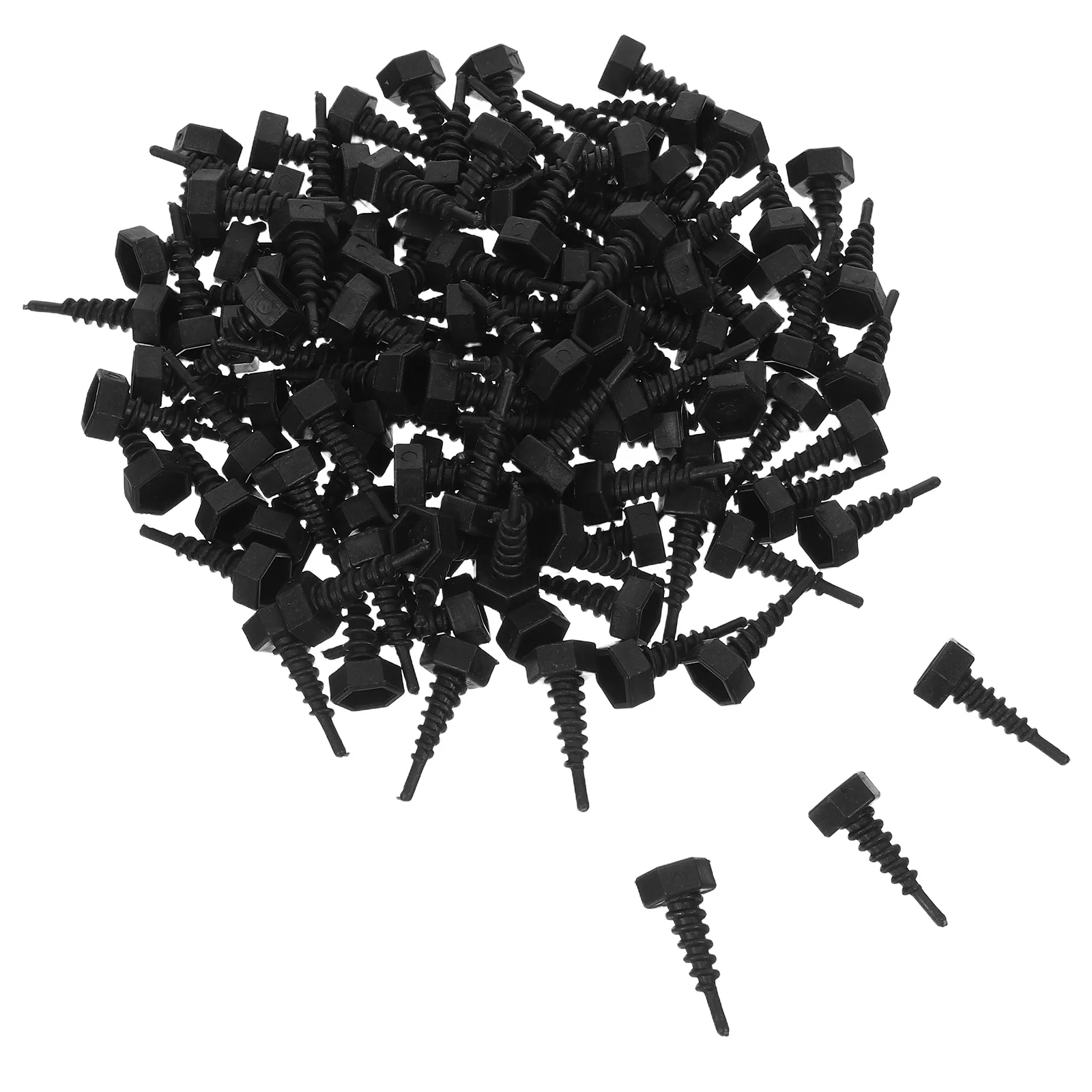 100Pcs Sekrup Pengontrol Akar Tanaman Sekrup Pelatih Akar Plastik Hitam Tahan Lama untuk Pot Pembibitan Luar Ruangan Alat Pengatur Pertumbuhan Tanaman