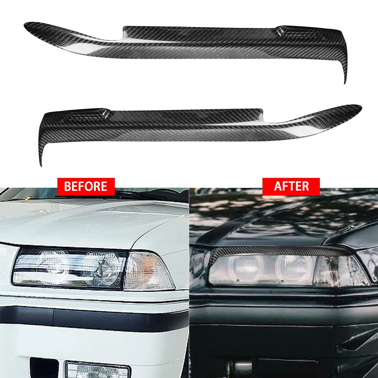 

Carbon Fiber Eye Lid Brow Eyebrow Front Headlight for BMW E36 328i M3 1992-1998