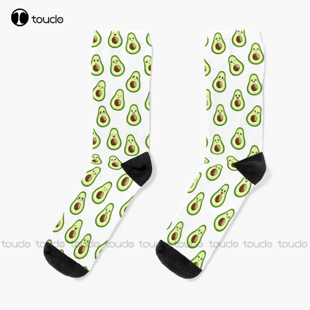 

New Funny Avocado Emoticons Bulk Socks Personalized Custom Unisex Adult Socks Popularity Holiday Gifts Teen Socks