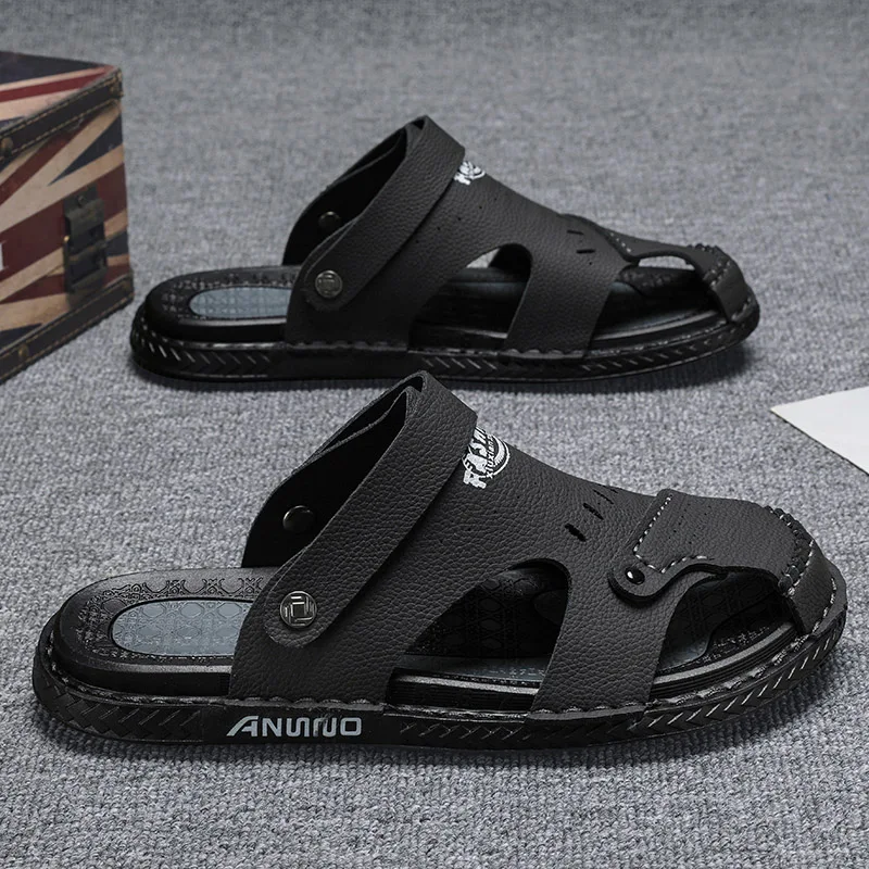 

Men Sandals Genuine Split Leather Men Beach Sandals Brand Men Casual Shoes Flip Flops Men Slippers Sneakers Summer Shoes