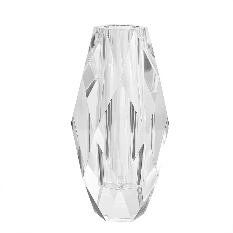 Manufacturers supply modern simple crystal K9 transparent vase triangular rhombus vase decoration home living room ornament