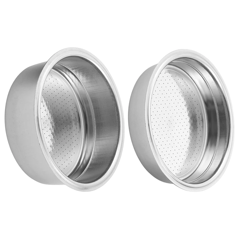 2PCS 51Mm Stainless Steel Coffee Machines Pressurized Filter Basket Powder Basket Coffee Bottomless Portafilter Filter