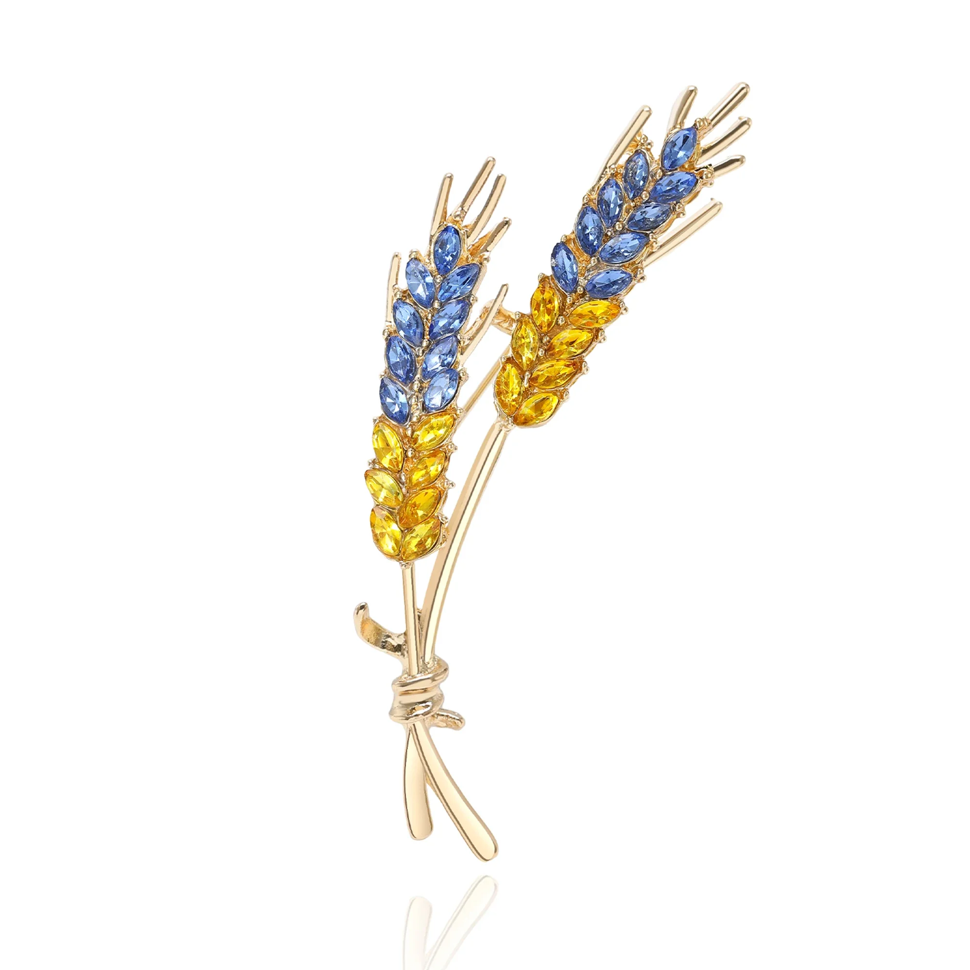 Women Brooches Korean Fashion Style 3-Color Rhinestone Ear of Wheat Lapel Pins Luxury Jewelry Accessories For Clothing Gifts