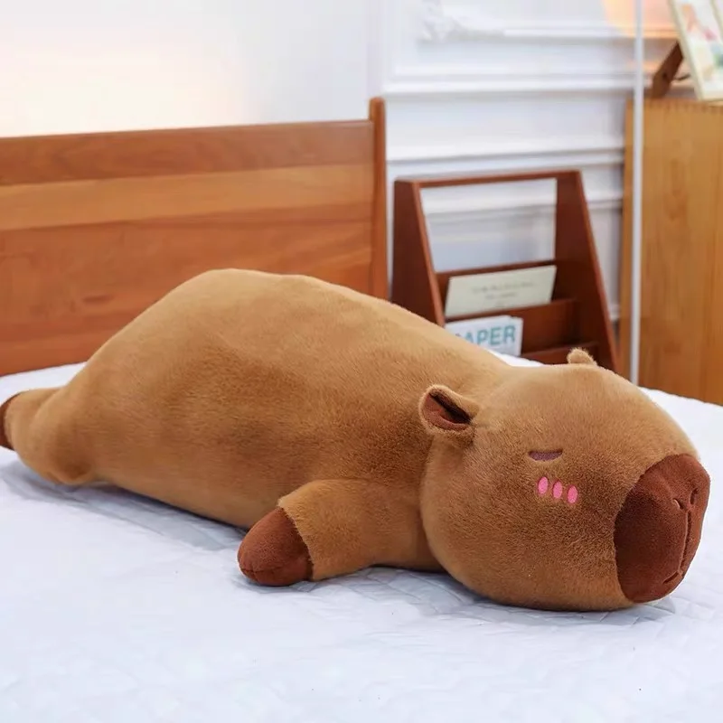 Kawaii كابيبارا ألعاب من نسيج مخملي محشوة كابيبارا رقيق دمية طويلة النوم مخدة ناعمة وسادة أريكة قيلولة النوم لعب للمدرسة عيد الميلاد