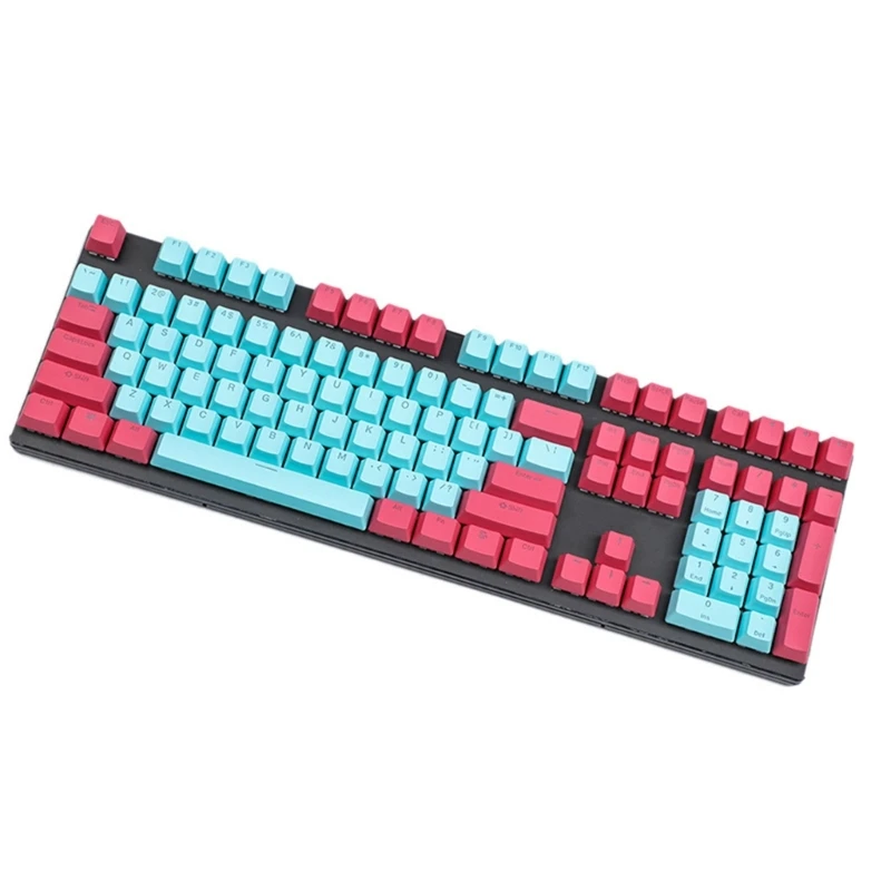 

108 Keys Keycaps Two Tone Translucent OEM Height Keyboard Keycap forMX Switches Red Blue Color Keycap Set Dropship