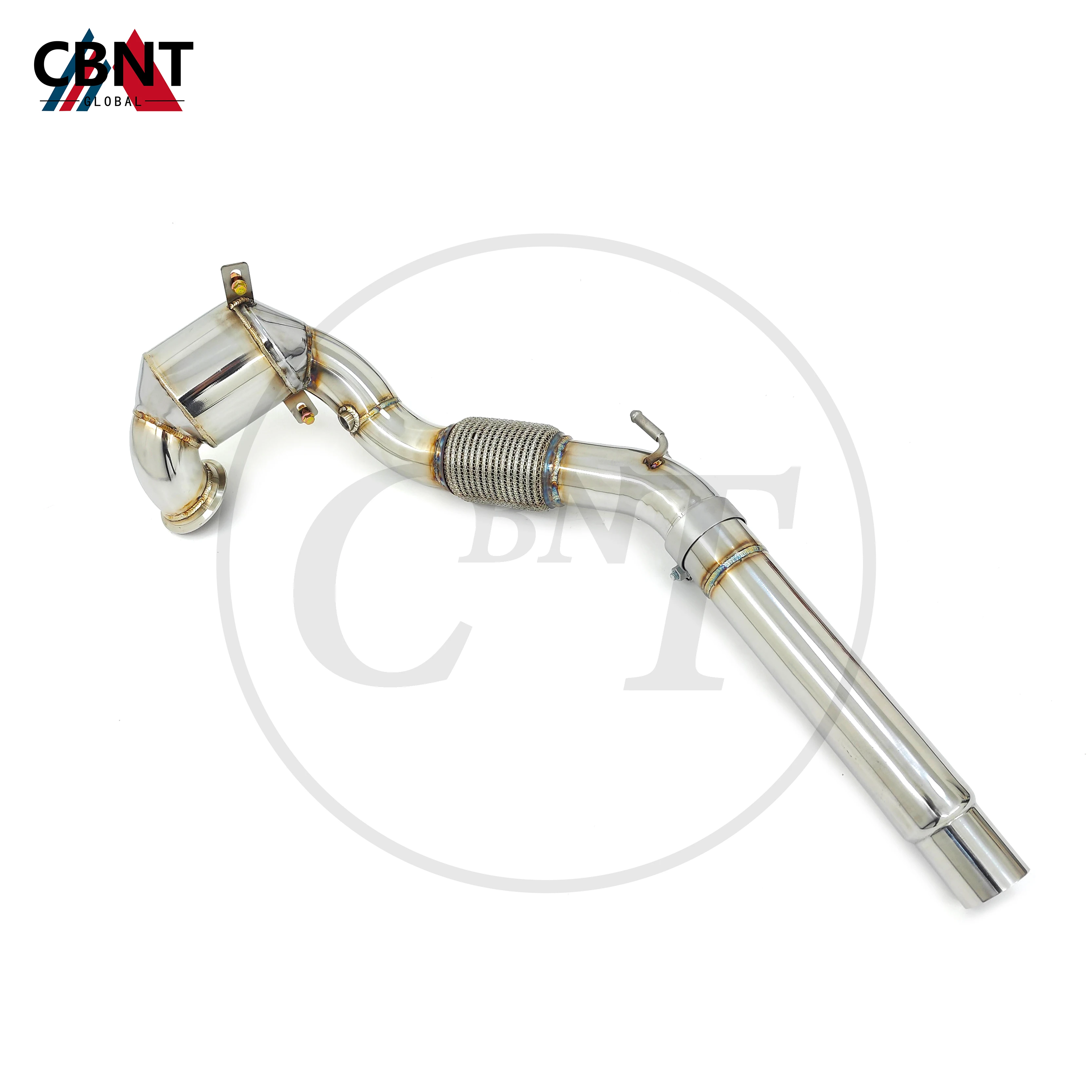 CBNT for VW Golf MK7 MK7.5 GTI 2.0T Downpipe Exhaust System with Catalytic Converter SS304 Stainless Steel Exhaust-Header