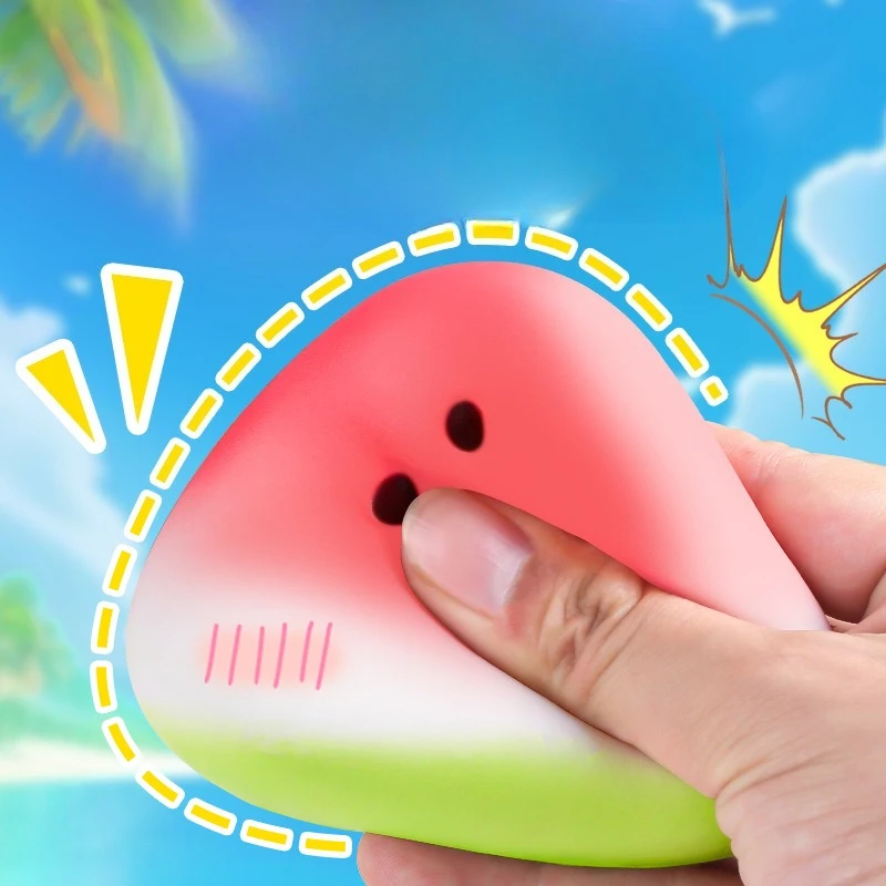Squishy sandía Fidget juguete antiestrés de crecimiento lento fruta pellizco apretar alivio del estrés divertido accesorio reductor de presión