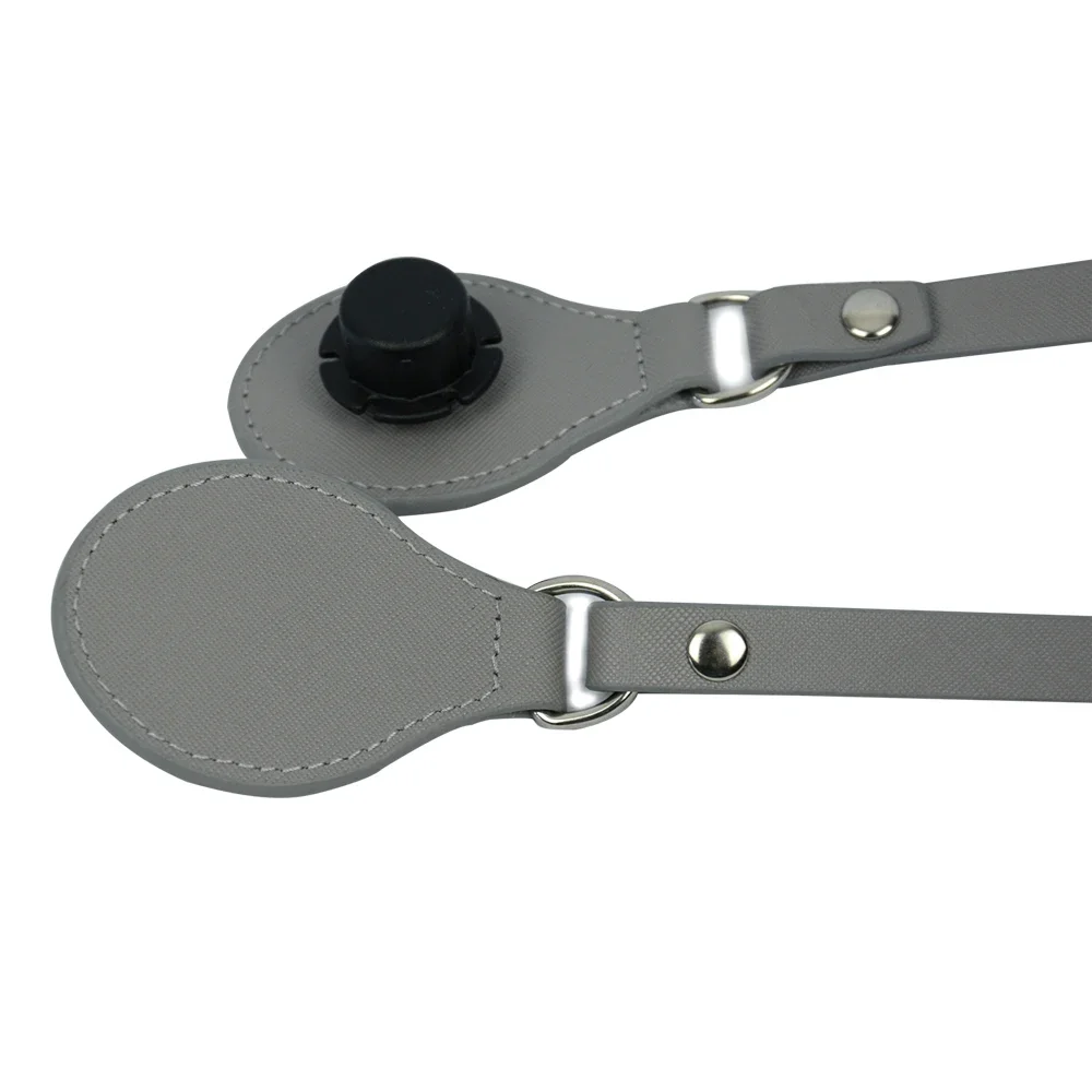 New Arrival Tanqu Long Edge Painting Handles Leather Flat PU Belt Drop End with Silver Rivet for OBag for EVA O Bag Body
