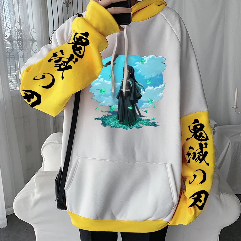 Tokitou Muichirou Demon Slayer Printed Hoodies Kawaii Trend Printed Plus Size Hooded Tops Winter Warm Comfortable Sweatshirts