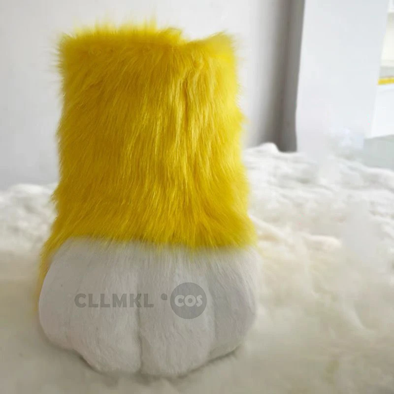 Fofo kig fursuit cosplay pata sapatos peludo fursuit cosplay rubbit botas de gato bonito animal mangá festa cos traje desempenho prop