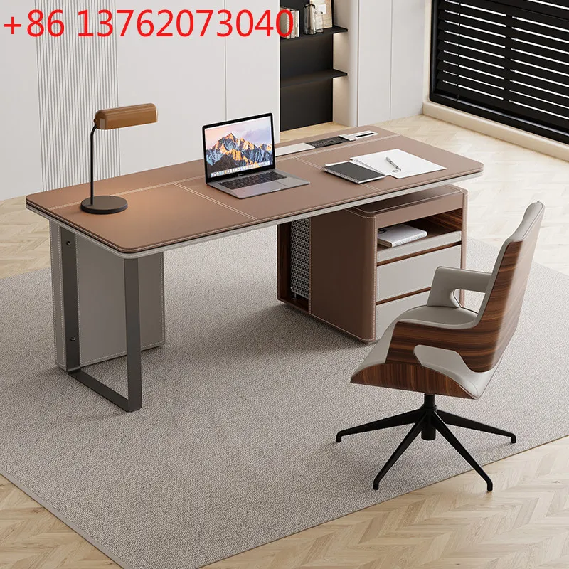 

Modern minimalist luxury saddle leather Room desks computer desk room offices office desks and workstations l shaped desk