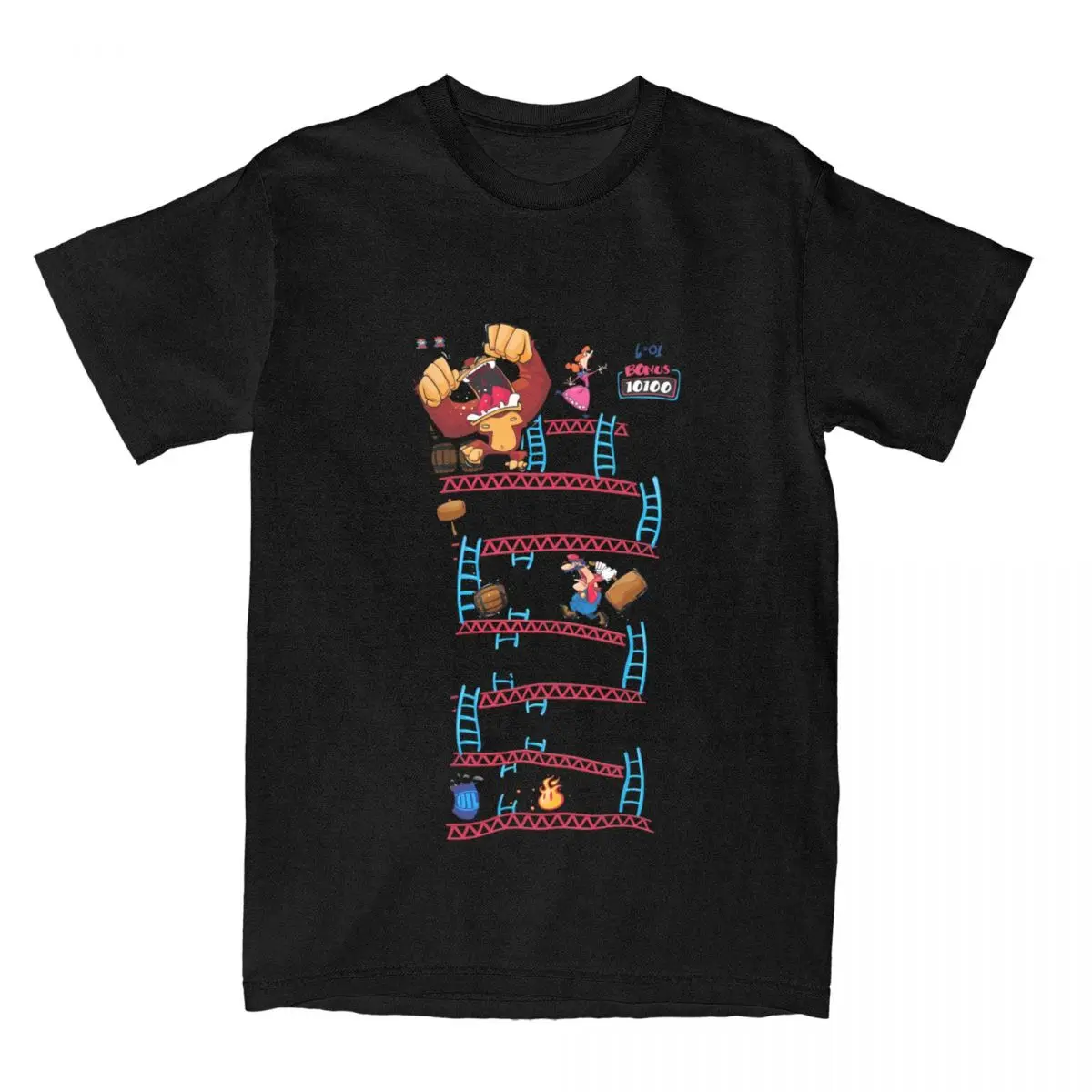 D-Donkey Kongs T Shirt Mens Japanese Arcade Game Vintage Cotton T Shirts Summer O Neck Fashion Tee Shirt Design Oversized Tops