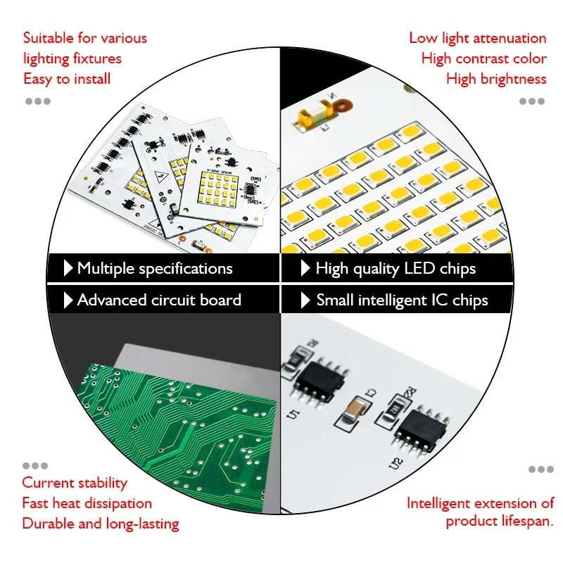 Perles de lampe à puce LED pour budgétaire extérieur, ampoule SMD 220, pas besoin de pilote, 100 V, 10W, 20W, 30W, 50W, 2835 W, lot de 10 pièces