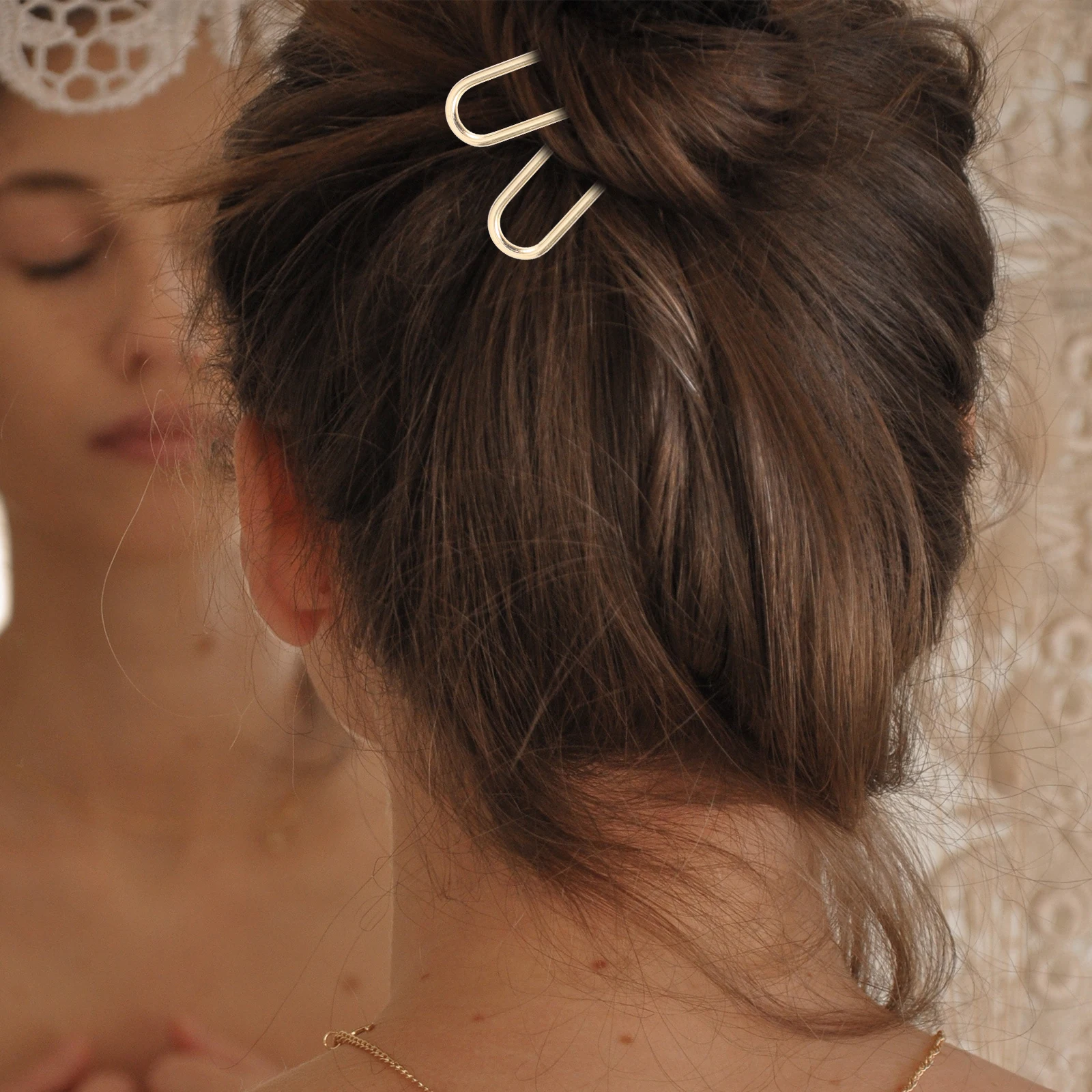 

10pcs Retro Metal Hairpins U-Shaped Hair Forks For Women Elegant Headdress Golden Alloy Durable Stylish Hair Accessories