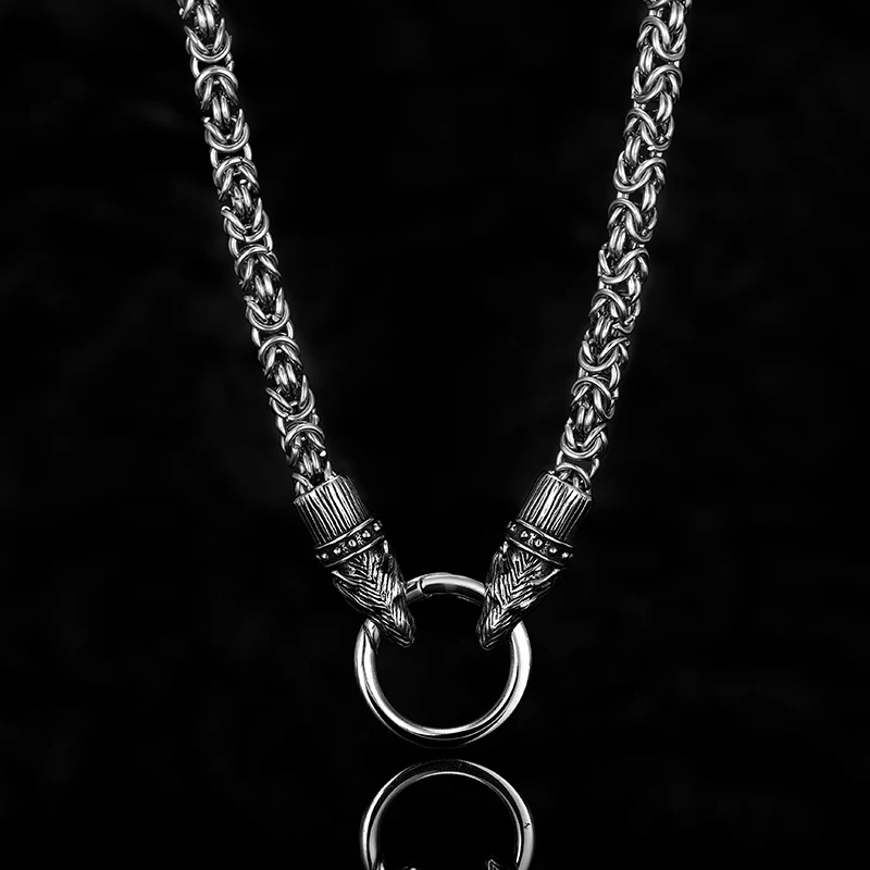 Man animal wolf sheep Necklace Nordic Culture Retro male Temperament hip hop rock long chain Boy Viking Wolf Head Pendant Gifts