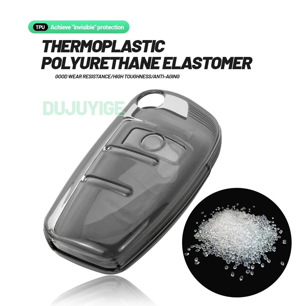 Clear TPU Car Key Case For Audi A3 S3 RS3 8P 2003-2012 Key Fob Cover Protector Shell Auto Accessories 2004 2005 2006 2007 2008