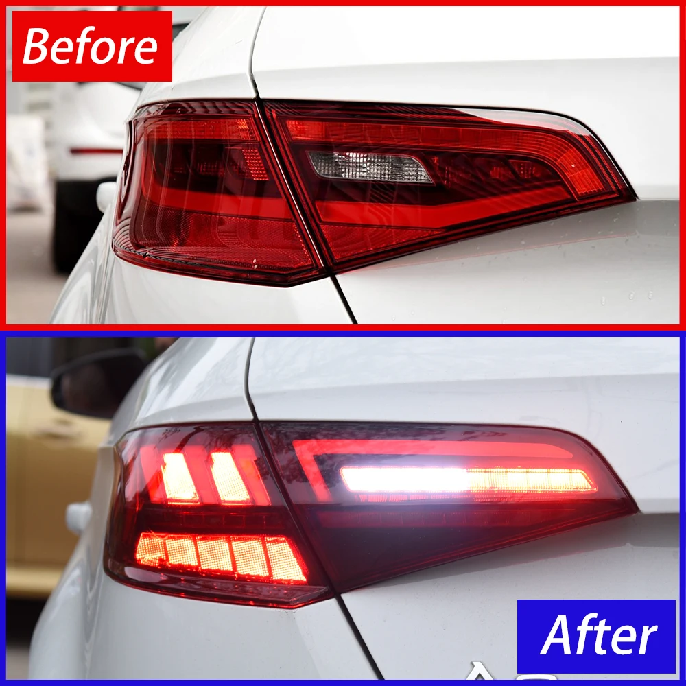 Auto-Rücklichter-Baugruppe für A3 S3 RS3 Fließheck 2013–2016, LED-Auto-Rückleuchten, Upgrade 2022, Bremslicht-Zubehör