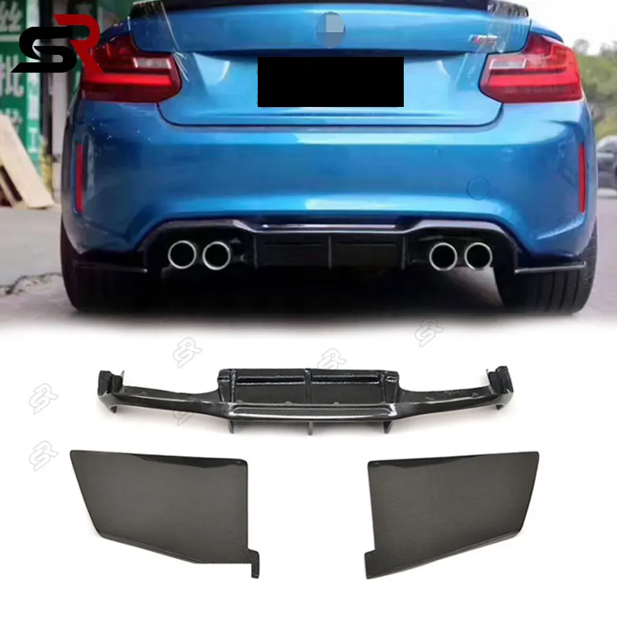 For BMW M2 F87 M2C MTC Style Carbon Fiber Diffuser Rear Lip Back Bumper Spoiler upgrade body kit  2014 - 2021