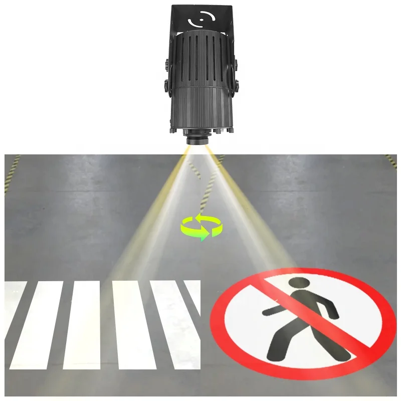 Warehouse Safety Sidewalk LED Rotating Gobo Zebra Crossing Projector Light With Remote Control For Outdoor Advertising Light