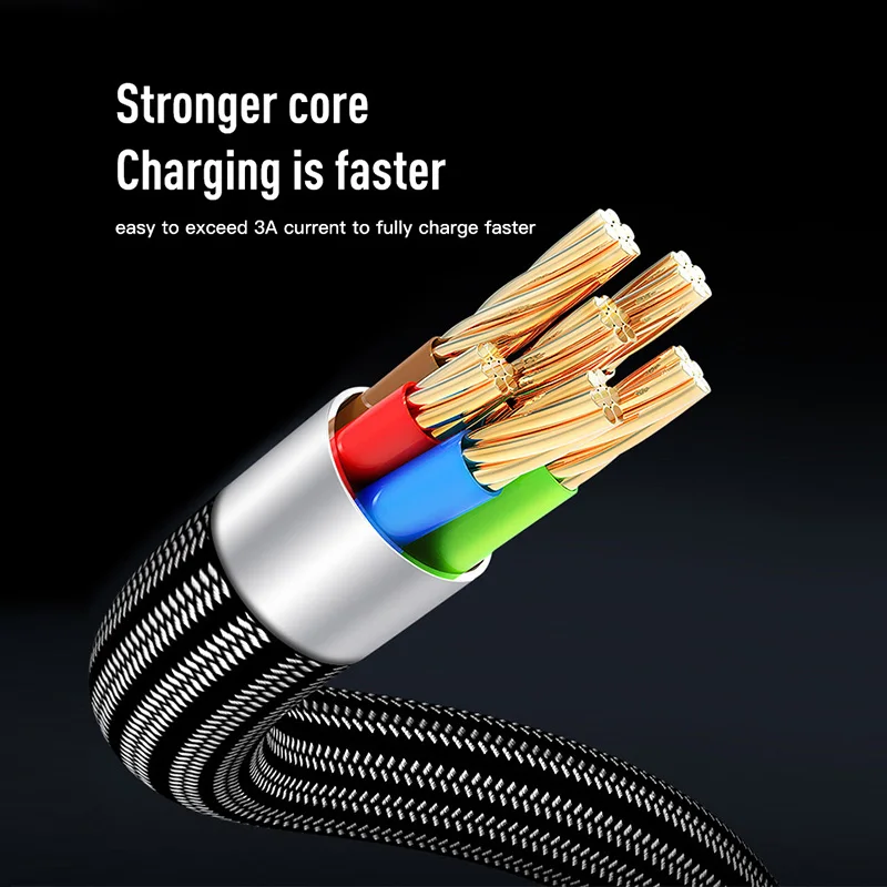 0.3m 1m 1.5m Type C Micro USB  Mobile Phone Cables For iPhone 13 12 11 iPad Samsung Xiaomi Huawei Charger Cables