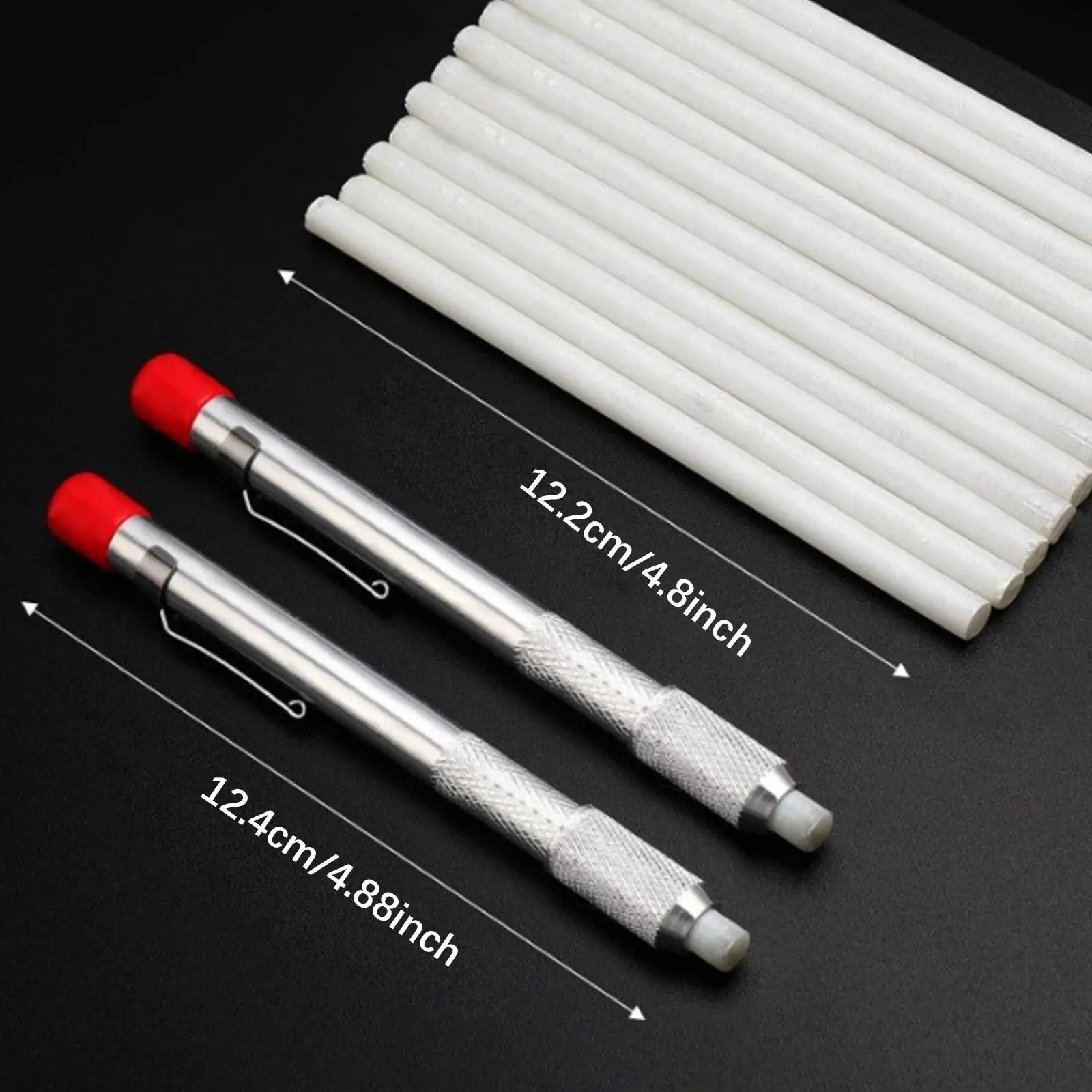2Pcs Soapstone Pencil Holders Drawing Professional with 12 Round Refills