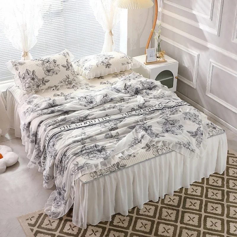 

AIce Silk Latex Bed Skirt Three-Piece Set Household Summer Quilt Viscose Fiber Washable Air Conditioner Mat