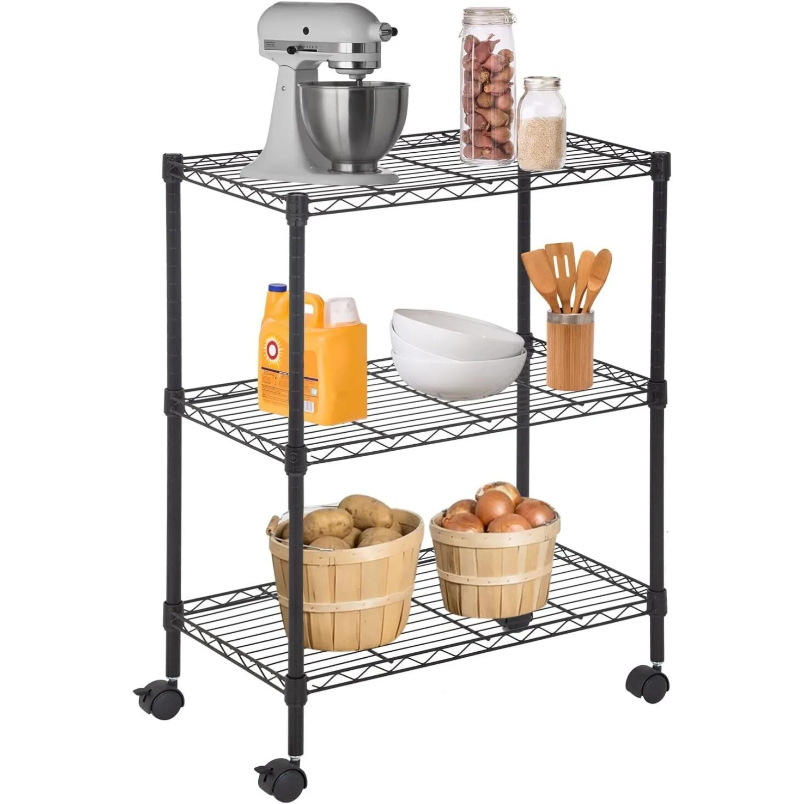 

3 Tier Wire Shelving Metal Storage Shelves 23L x 13W x 32H Layer Storage Shelve United States