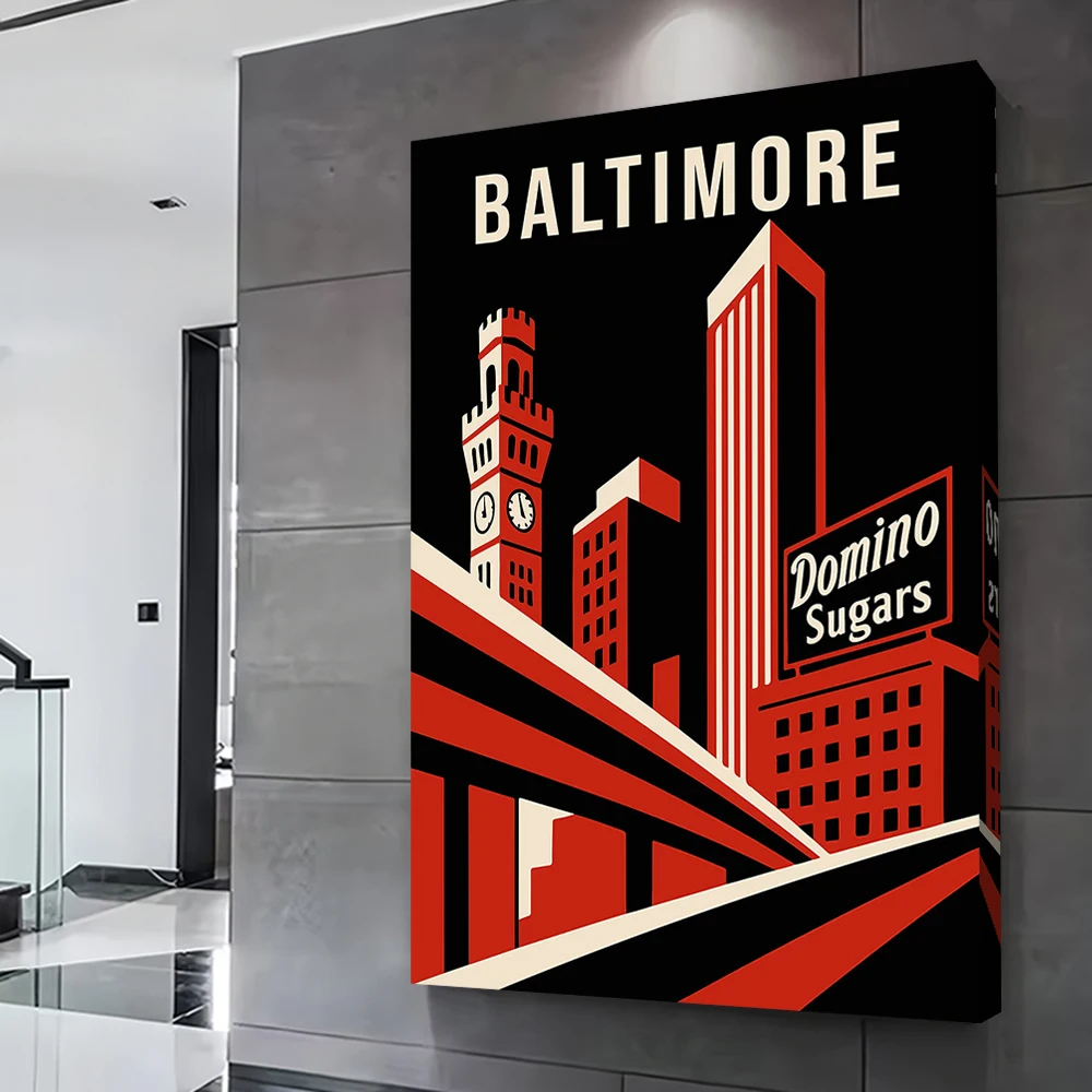 بالتيمور خمر السفر الطباعة المشارك تخصيص صور الرسم على لوحات القماش الجدارية للديكور غرفة ديكورات المنزل